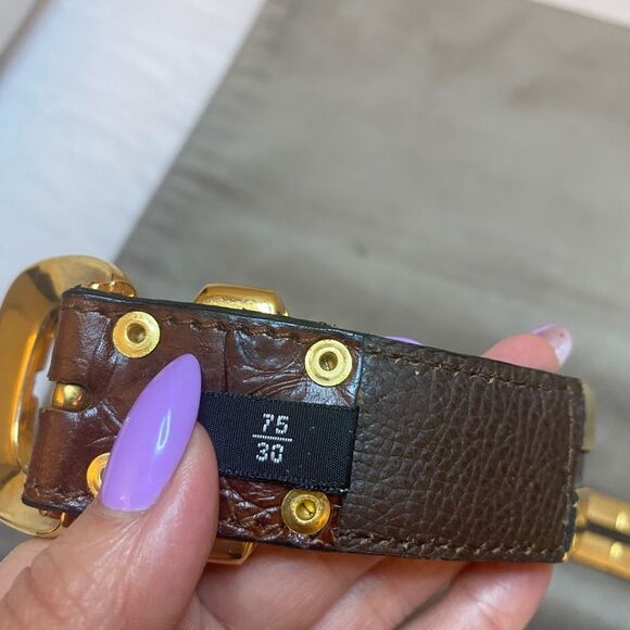 Nanni genuine alligator skin/ solid brass belt, L 34,5 inch - Picture 6 of 8